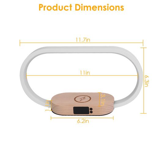 1 Set Bedside Table Lamp Touch Control Lamp With Clock Wireless Charging LED Desk Lamp Dimmable Nightstand Reading Lamp