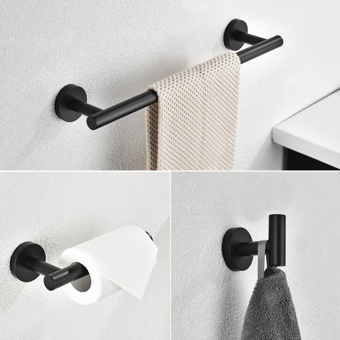 3-piece Set Of Bathroom Hanger Towel Rails
