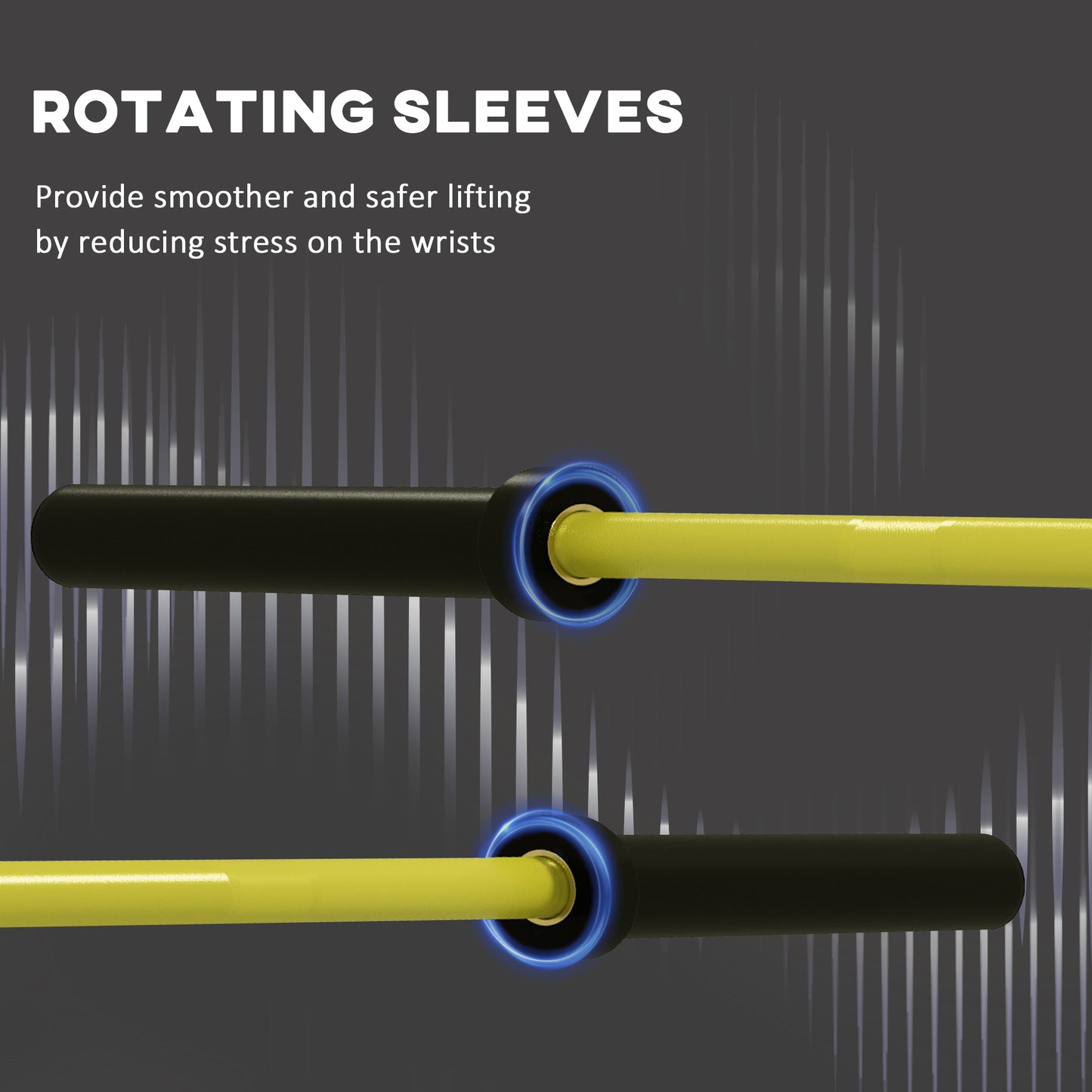 7.2ft Weight Bar, Olympic Bar With Rotating Sleeves, Non-Slip Knurling Grip, 1500lbs Weight Capacity, Yellow