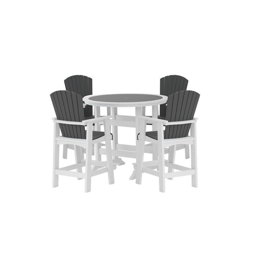 HDPE Patio Bar Table Set High Top Outdoor Table And Chairs Set Of 5 Bar Table & Stools Set With Tall Adirondack Chairs Set For 4