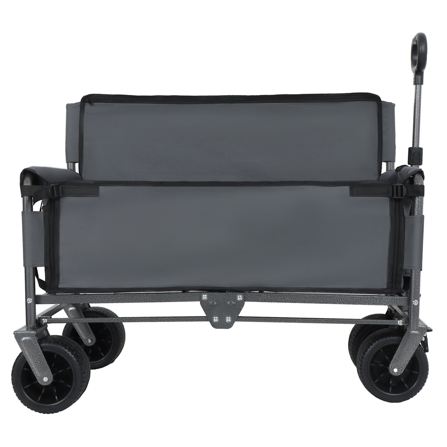 3- In- 1 Convertible Folding Wagon Cart With Bench Seat & Storage - 500lbs Heavy- Duty Utility Wagon 180L Capacity All- Terrain Wheels For Camping Beach Sports Garden Gray