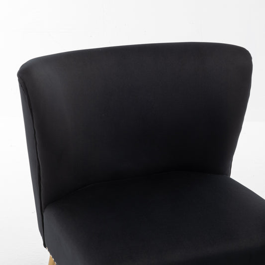 Printed Cloth Accent Chair, Armless Slipper Chair With Metal Legs, Modern Upholstered Side Chair For Living Room Bedroom Small Spaces