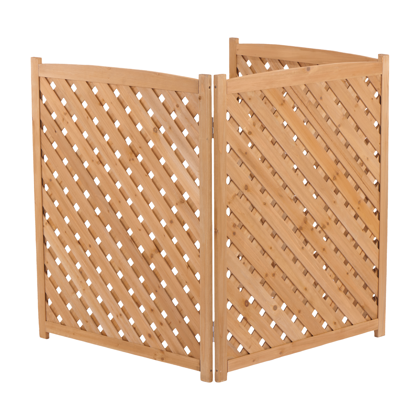 3-Panel Outdoor Air Conditioner Fence Screen, Outside Wood Privacy Fence, 32 W X 38 H