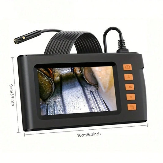 4.3 Inch Dual Lenses Endoscope Camera With Light, With 32GB Memory Card- Waterproof Borescope Camera With 8 Adjustable LED Lights, LCD Screen, HD 1080P Inspection Camera, 5M Semi-Rigid Cord For Vehic
