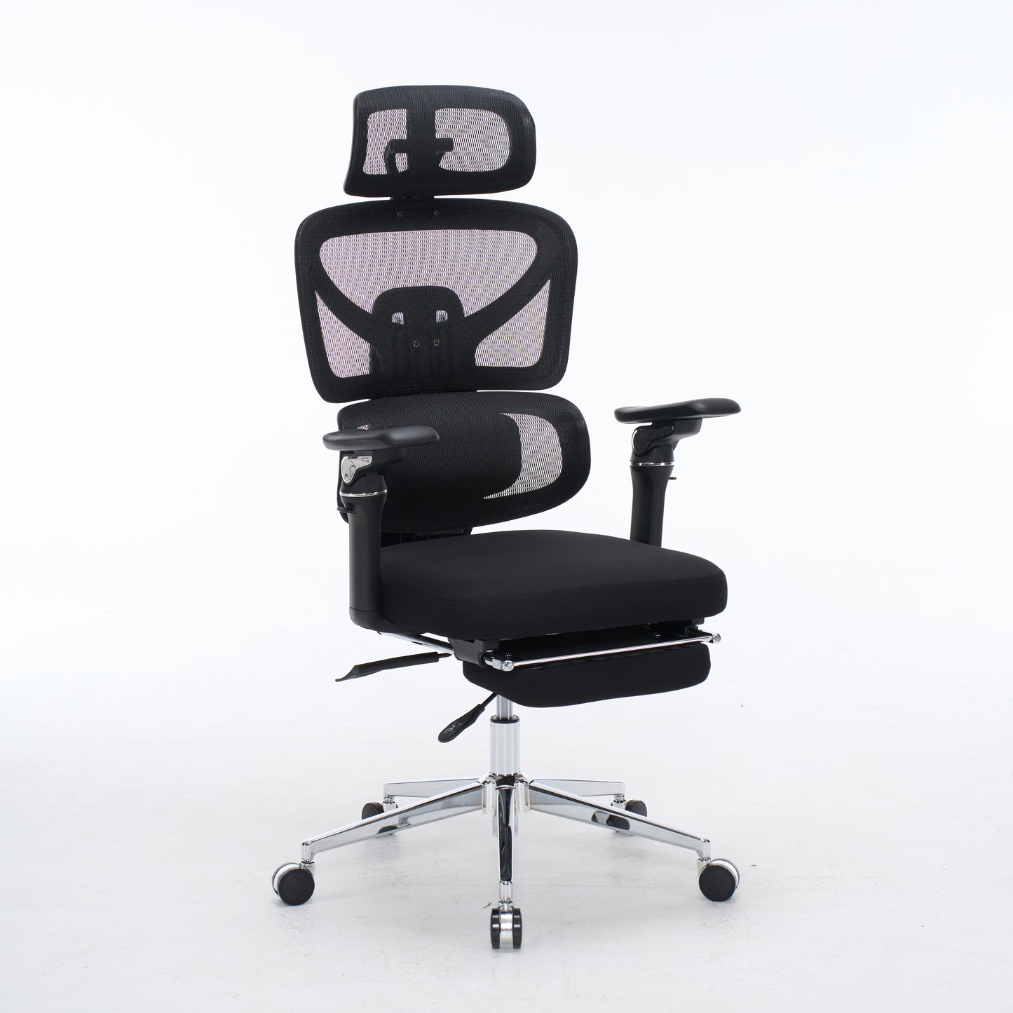 Ergonomic Home Office Desk Chair With Massage Lumbar Support,4D Headrest & 5D Armrests, Adjustable Back High And Seat Depth Black