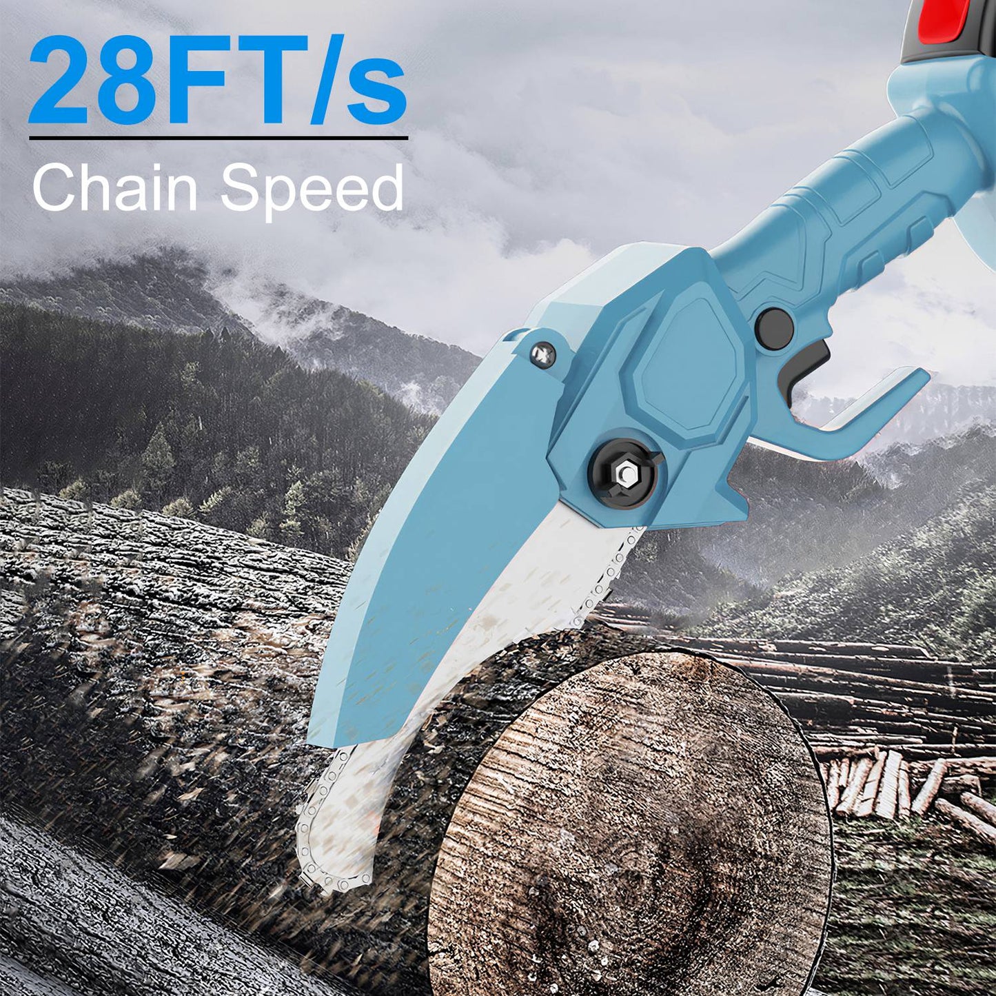 1Pc Electric Mini Chainsaw1Pc Portable Handheld Cordless Small Chain Saw Battery Powered With 2Pcs 2200mAh Rechargeable Batteries 4in Or 6in Chains For Pruning Trees Wood Cutting