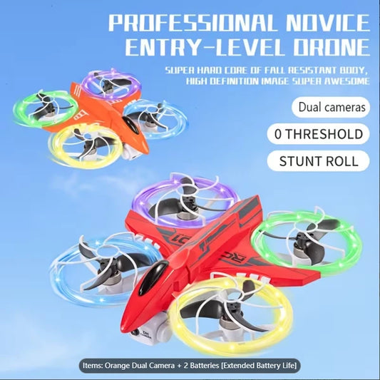 New Remote-controlled Foldable Quadcopter Drone X3 With Electric Adjustable HD Dual Cameras, Screen Remote Control, WIFI, USB Charging, Colorful Lights, Optical Flow Positioning, Stable Hovering In Th