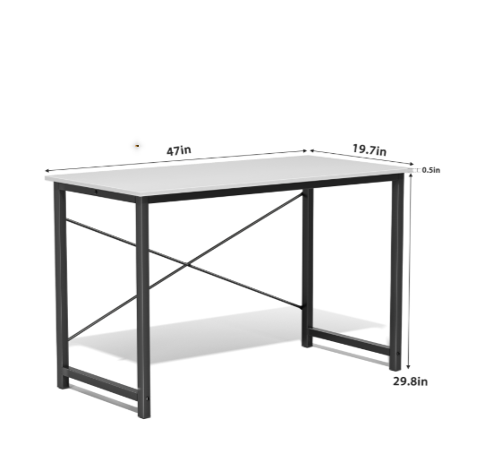 Computer Office Desk For Small Spaces, Writing Gaming Work Desk Modern Kids Study Table With Storage Bag & Headphone Hook