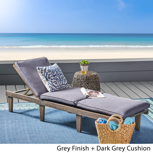 ARIANA KD WOOD CHAISE LOUNGE W CUSHION
