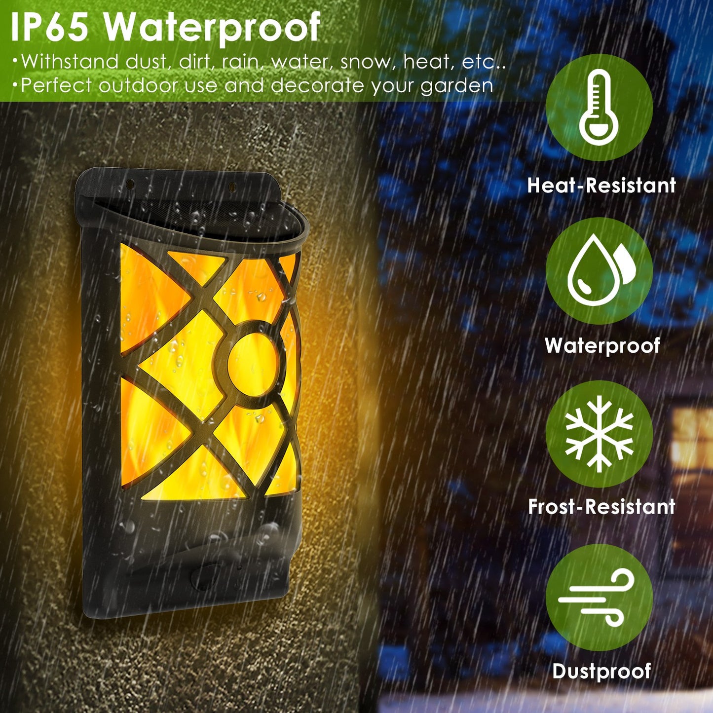 Forbidden To Sell On Walmart 1Pc Flame Solar Lights Outdoor 96 LEDs Waterproof Flickering Flame Wall Mount Lamp Auto On Off Sensor Decorative Landscape Night Lamp For Deck Patio Yard