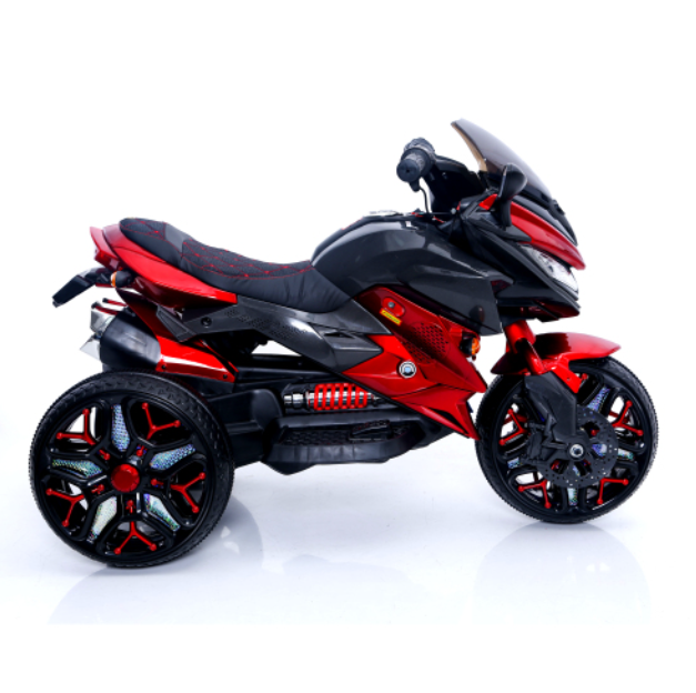 Kids Motorcycle Ride-On Motorcycle 3-Wheels Battery Powered Motorbike Rechargeable 12 V Kids Ride On Toy With PU Seat Training Wheels Manual Throttle Drive By Hand Lighting Wheels