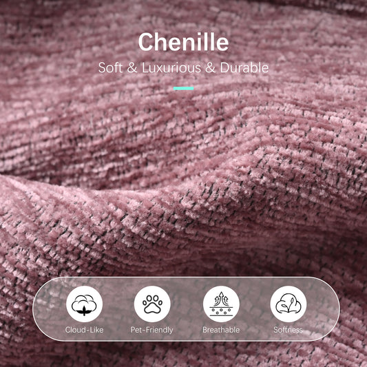 Modern Accent Chair,Chenille Living Room Lounge Chair W Throw Pillow,Comfy Reading Chair,Mid Century Living Room Chair, Lounge Arm Chairs Armchair For Living Room Bedroom Purple