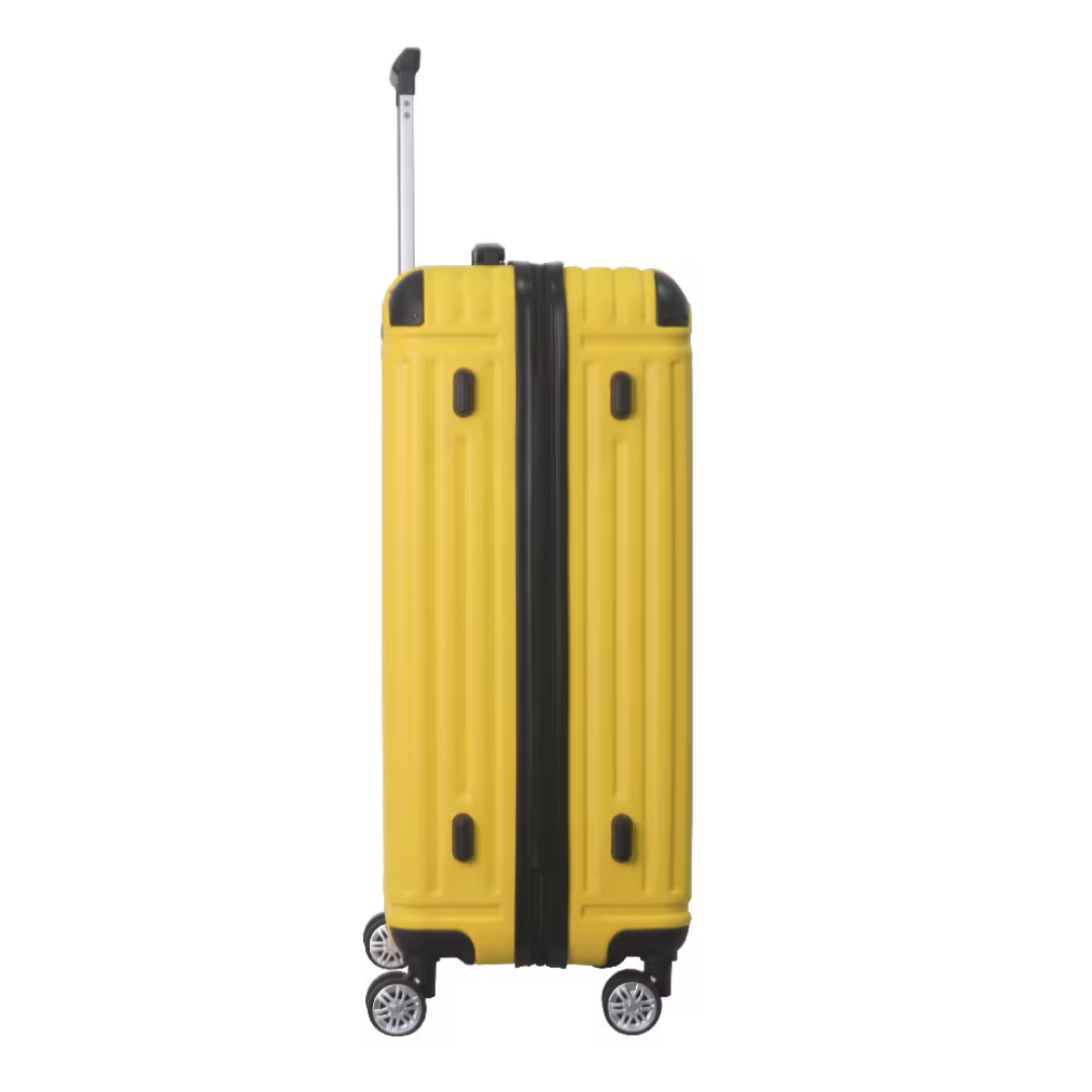 Lemon Yellow 3-Piece Premium ABS Luggage Set-20, 24, And 28 Suitcases With Multi-Position Handle, Silent Spinner Wheels, And TSA-Approved Lock-Durable, Stylish, And Spacious Travel Gear
