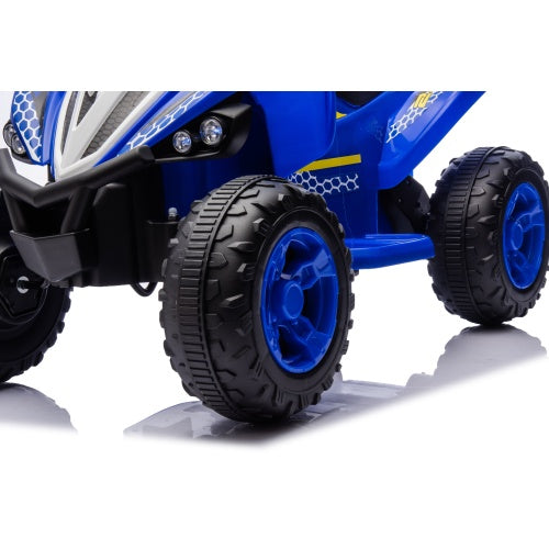 Kids Electric Car For 3-6 Years, Dual Motor 12V4.5AH Battery Powered Ride On Toy With Bluetooth Music, LED Lights, 2 Speed Modes, Forward Backward - Blue Pink, Toddler First Car Gift