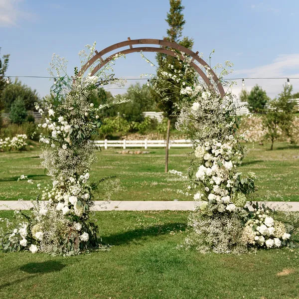 7FT Wooden Garden Arbor, Wedding Arch Backdrop Stand For Ceremony Party, Garden Pergola With Trellis For Climbing Plants, Dark Brown