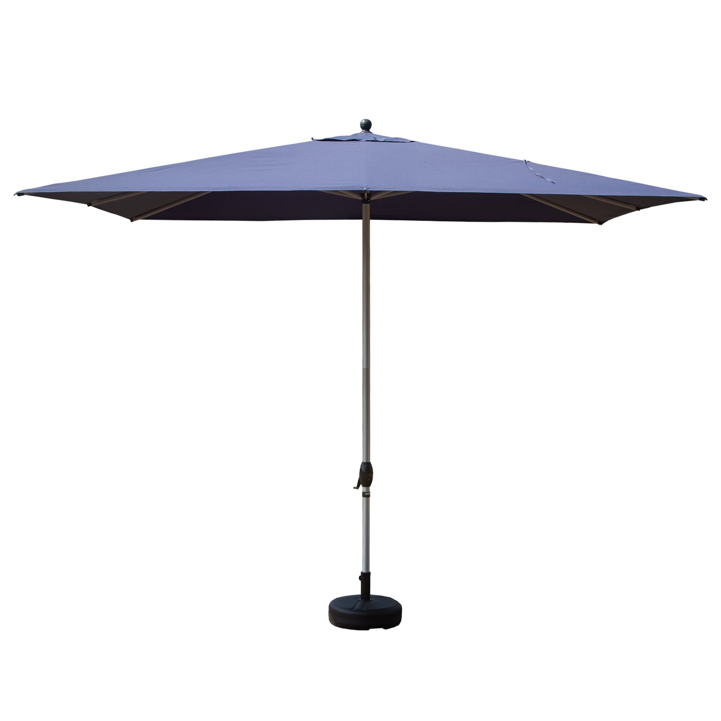 Rectangle Patio Umbrella With Crank Lift , Navy Blue Base Not Included