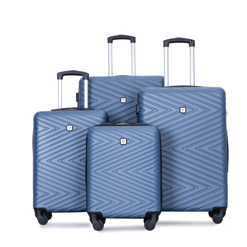 Luggage 4-piece ABS Lightweight Suitcase With Rotating Wheels, 24 Inch And 28 Inch With TSA Lock, 16 20 24 28 BLUE