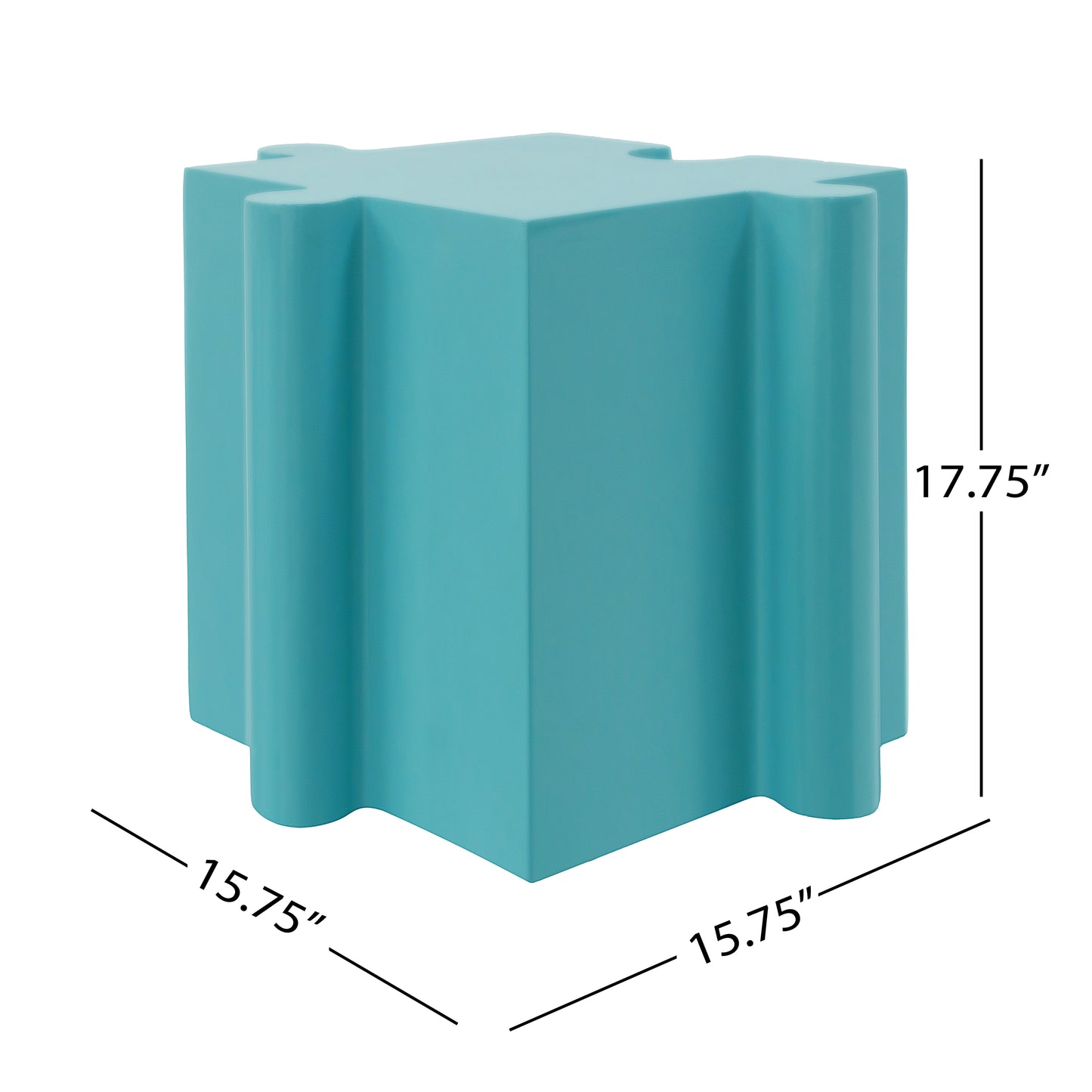 3-Piece Artistic Puzzle Table Set,Modular MGO Side Tables With Interlocking Design 2 Convex & 1 Concave , 200lb Capacity For Indoor & Outdoor,Light Blue Color