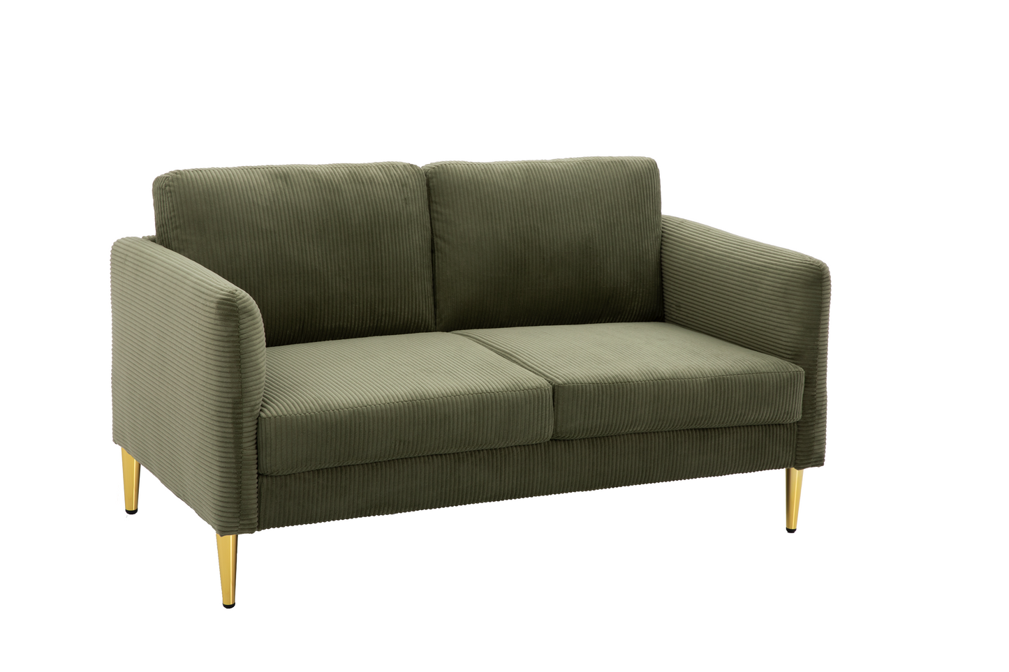 60.63 Wide Modern Corduroy Loveseat, Plush Upholstered Cushions, Solid Wood Frame, Compact Living Room And Apartment Furniture