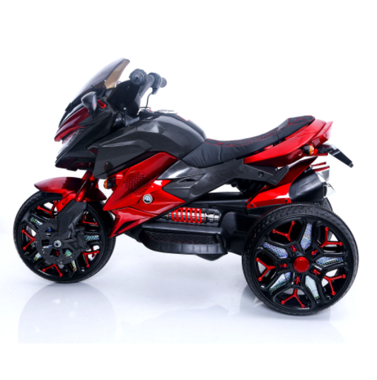 Kids Motorcycle Ride-On Motorcycle 3-Wheels Battery Powered Motorbike Rechargeable 12 V Kids Ride On Toy With PU Seat Training Wheels Manual Throttle Drive By Hand Lighting Wheels
