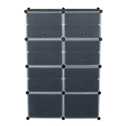 7-Tier Portable 28 Pair Shoe Rack Organizer 14 Grids Tower Shelf Storage Cabinet Stand Expandable For Heels, Boots, Slippers, Black RT