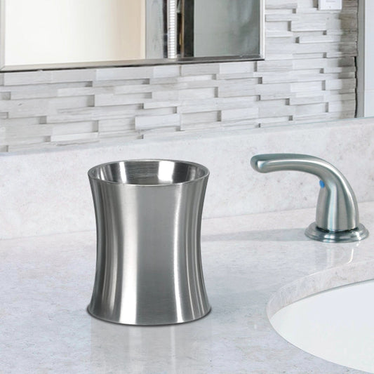 Stainless Steel Tumbler Cup Decorative Rinse Cup,Drinking Glass,Toothbrush & Makeup Brush Holder For Vanity Countertops,Sink & Desk Brushed