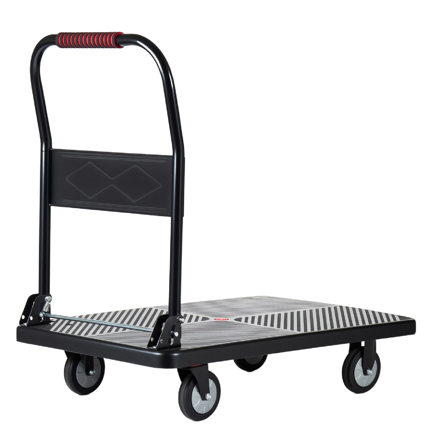 35- 3 4 Long X 24 Wide Platform Truck Foldable Handcart With 5 TPR 360- Degree Silent Wheels 660lbs Heavy- Duty Push Dolly Cart 4 Steel Load- Bearing Beams For Warehouse Garage Home Use