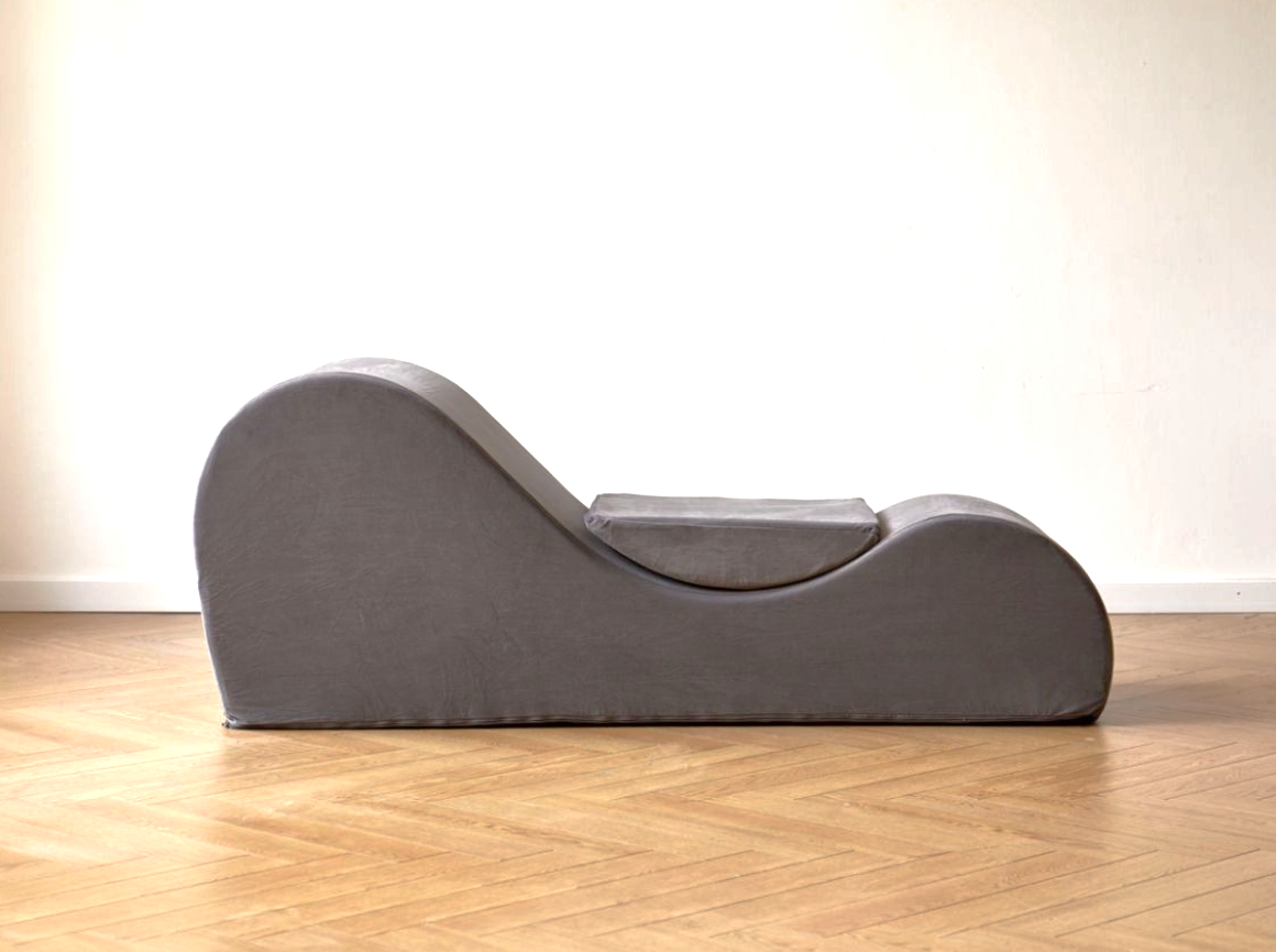 Solace Chaise Lounge Chair Relaxation, Ergonomic Design With Soft Yet Firm High-Density Foam Core, Removable Machine-Washable Cover, Grey