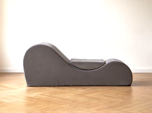 Solace Chaise Lounge Chair Relaxation, Ergonomic Design With Soft Yet Firm High-Density Foam Core, Removable Machine-Washable Cover, Grey