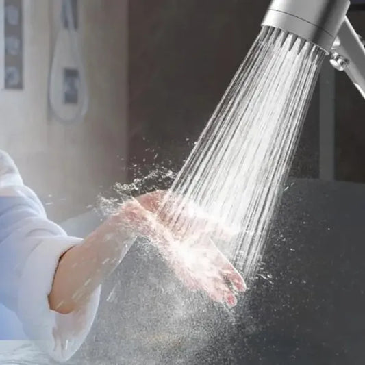 Shower Head, High Pressure Flow Multiple Modes, 5 Layers Filter, Hard Water Power Rinse, With Switch, Suitable For Pet Bathing, Vertical Shower, White Turbo Shower