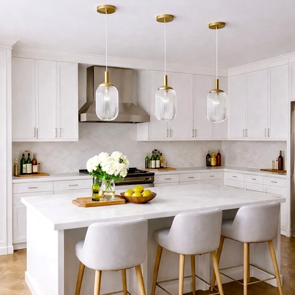 Gemma Pendant Lamp - Gold And Clear  110-120V 1PC