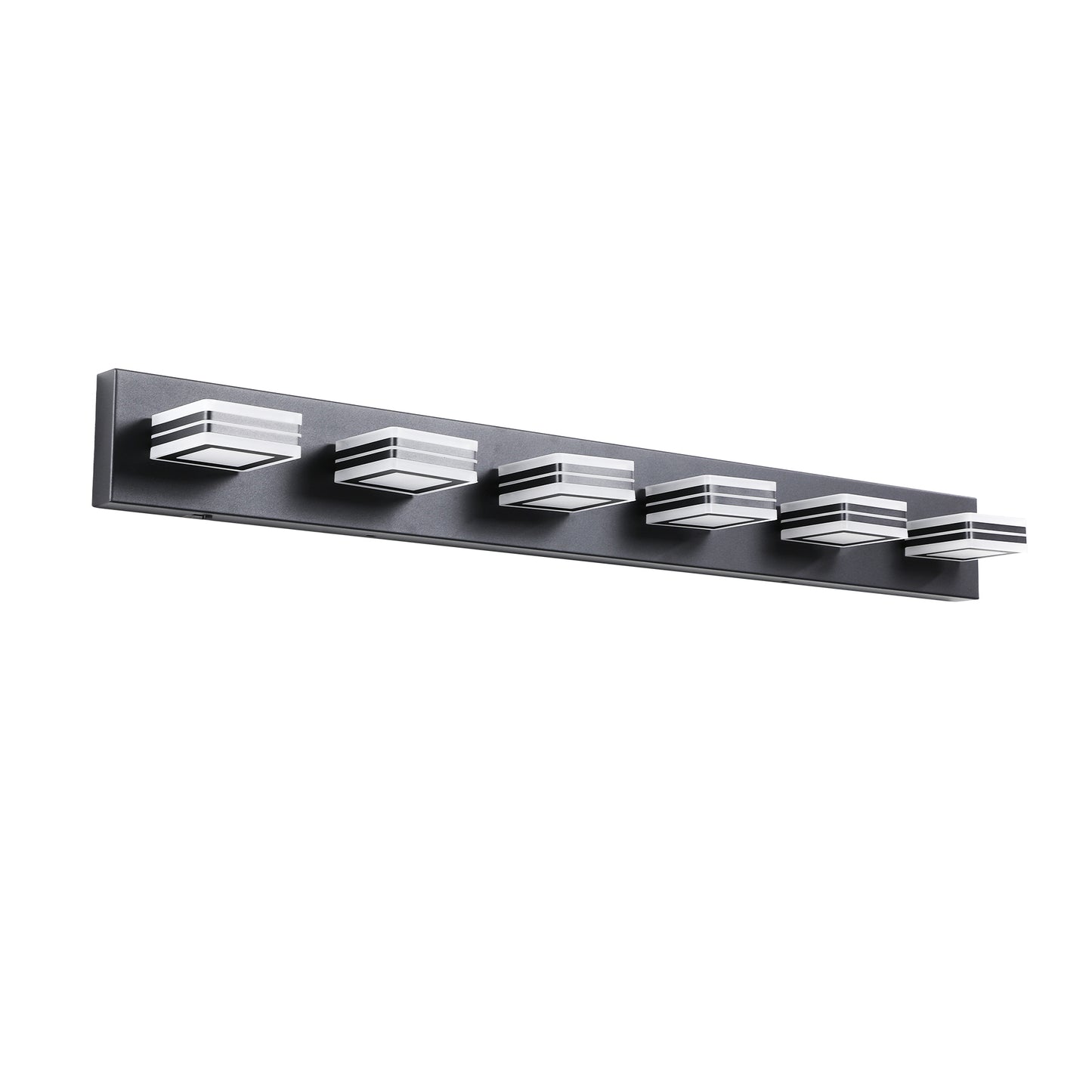 40  Modern 6-Light LED Vanity Light - Sleek Bathroom Wall Fixture, Iron & Acrylic, Dimmable & Energy-Efficient, Ideal For Mirror Lighting