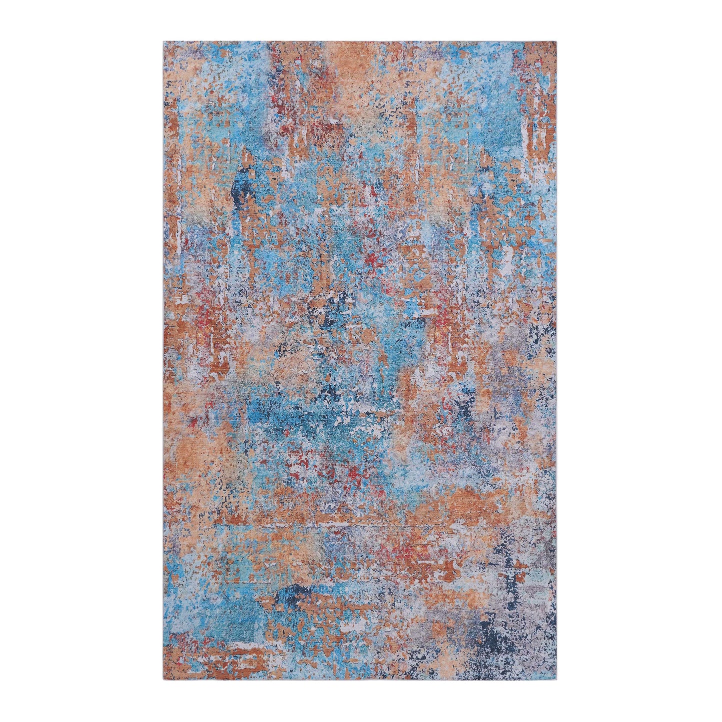 MAVAL Multi Washable Rug 4x6 Area Rug  Multi, 4' X 6'