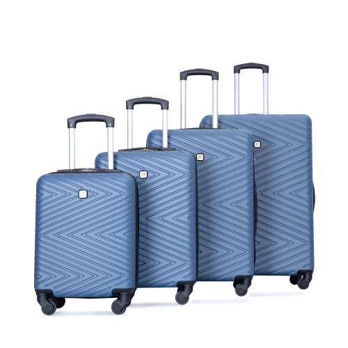 Luggage 4-piece ABS Lightweight Suitcase With Rotating Wheels, 24 Inch And 28 Inch With TSA Lock,   16 20 24 28   BLUE