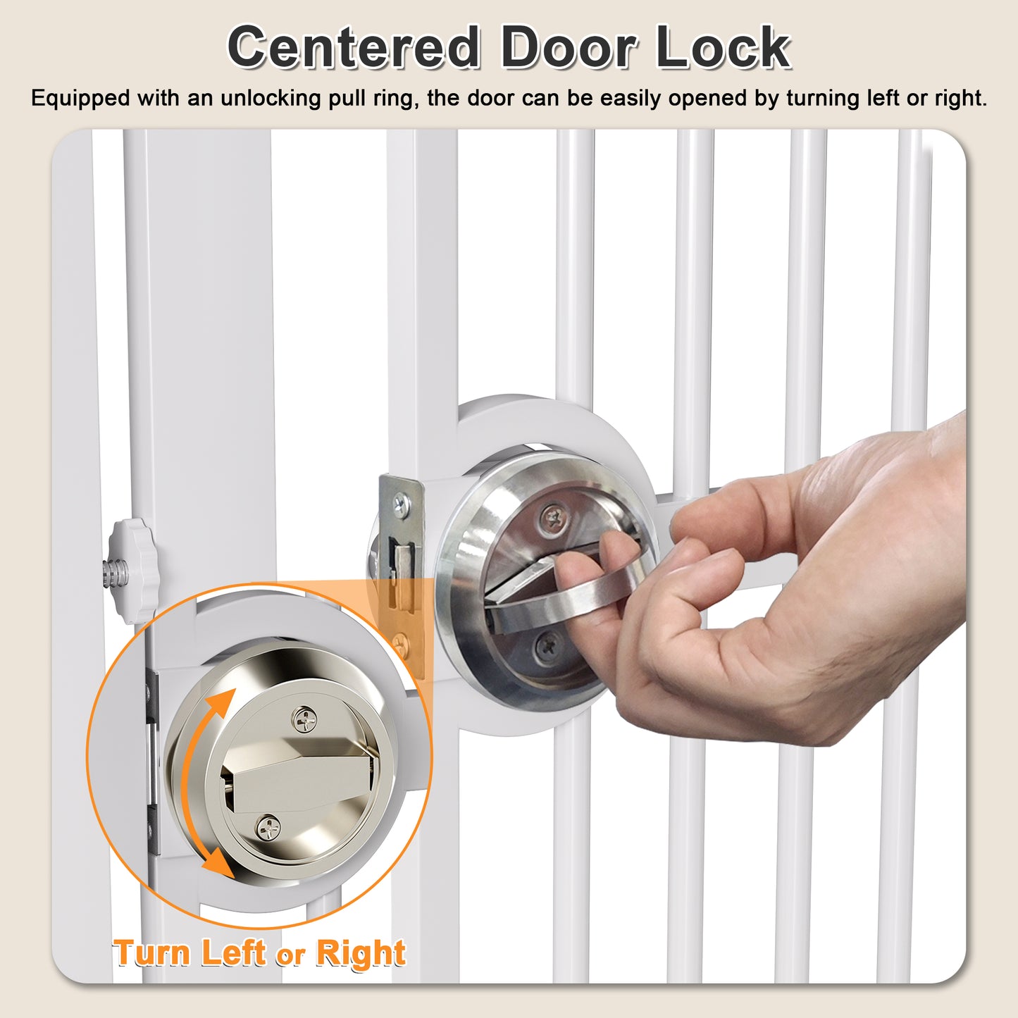 61  Extra Tall Cat Gate For Doorway , Adjustable Wide 34.3 -36.7  And Included 4.13  Extension Kits, Suitable For Doorways Or Kitchen, No Drilling Pressure Mount Kit, White