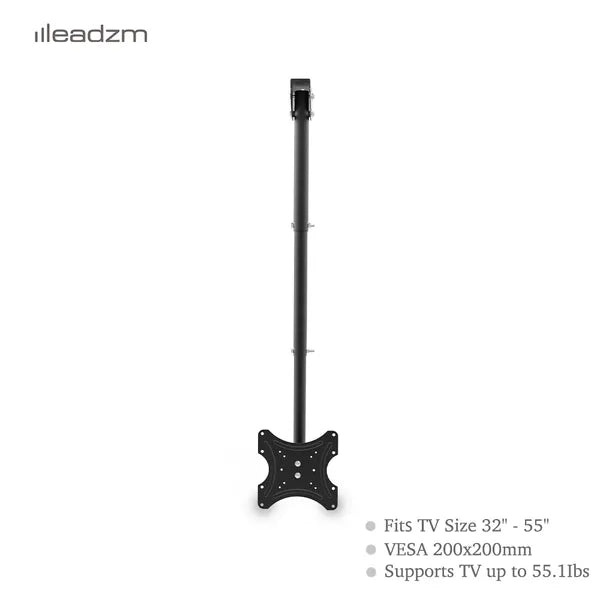 TMC-7004 Ceiling Mount TV Wall Bracket Roof Rack Pole Retractable For 32'-55' Flat Screen