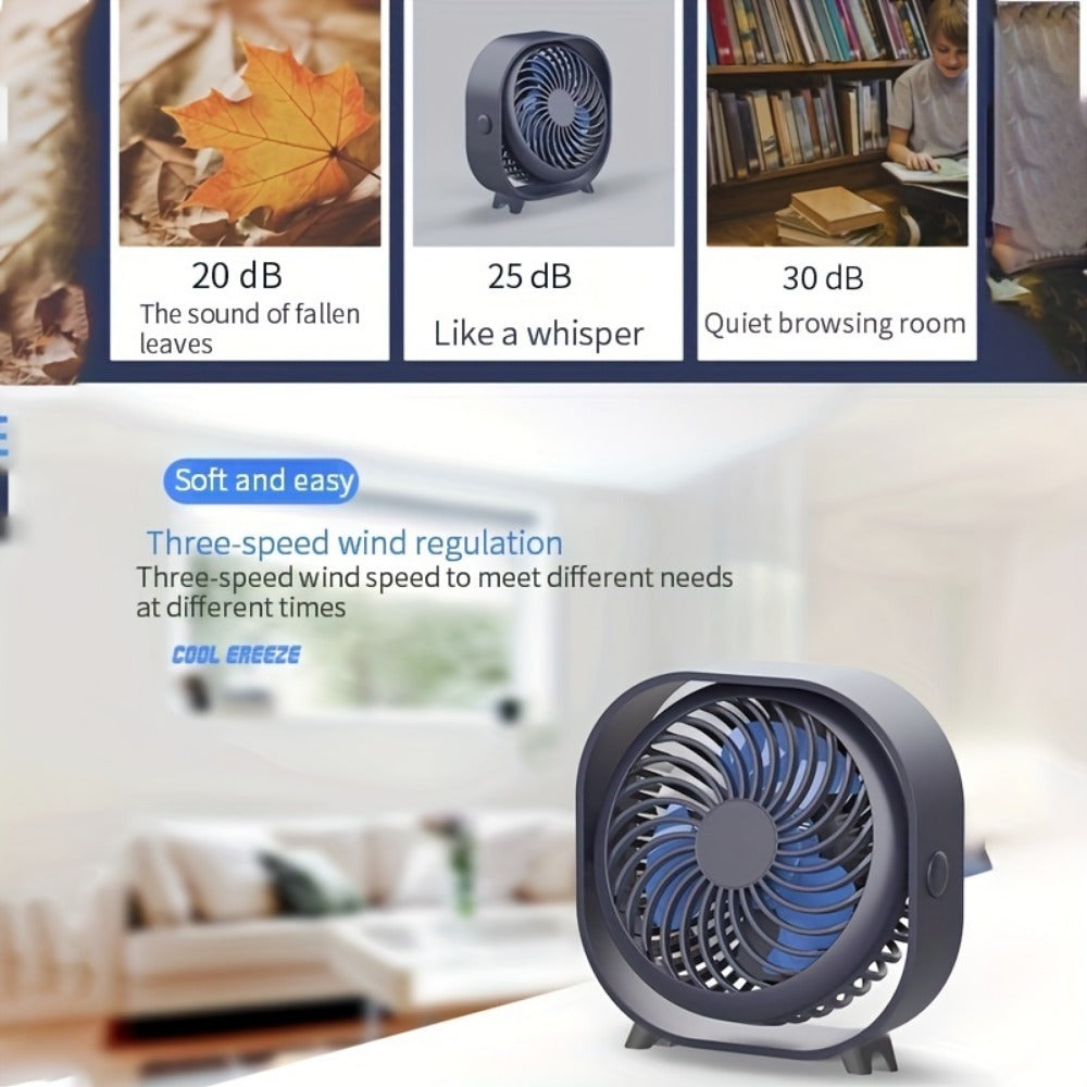 New Desktop Small Fan Rechargeable Desktop Fan Portable Office Student Dormitory Home Mini Fan Mute