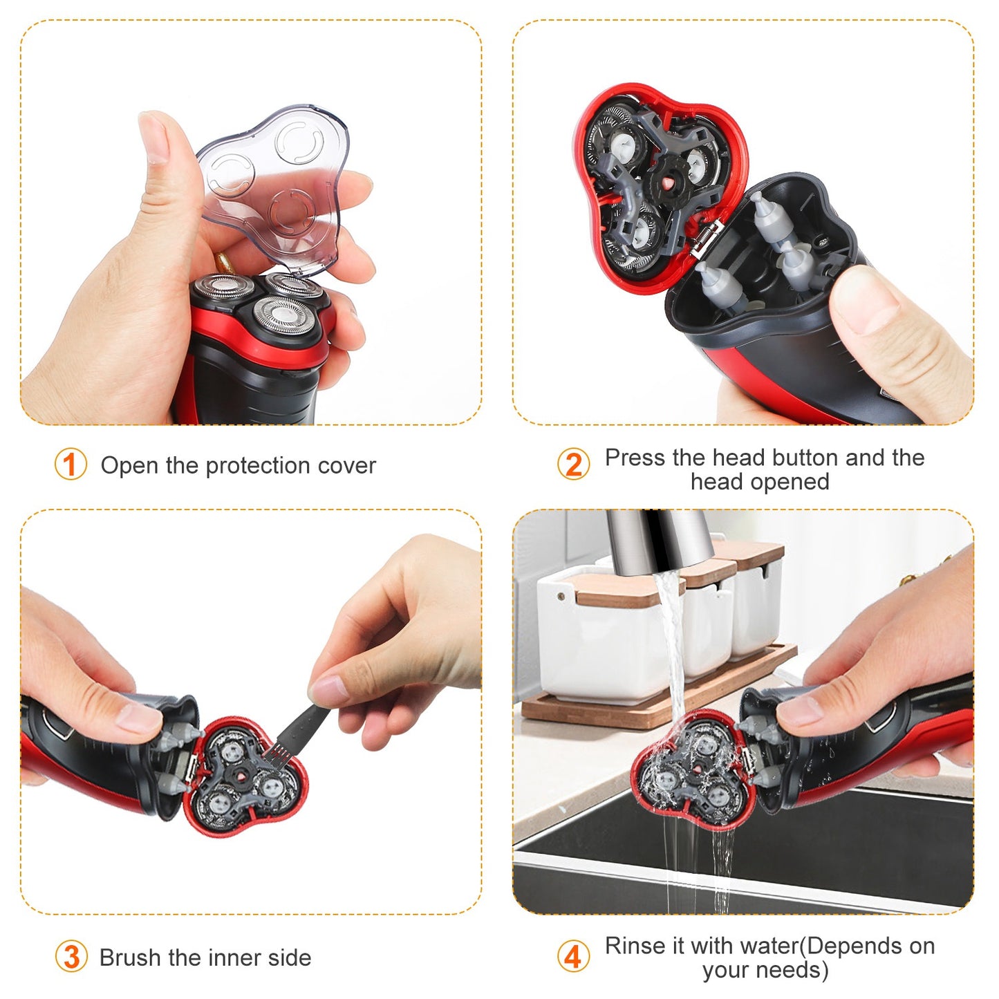 Electric Shaver Razor For Men Father Day Gift IPX7 Waterproof Beard Trimmer 3D Rechargeable Painless Rotary Shaver With Trimmer 2 In 1 Electric Shaver