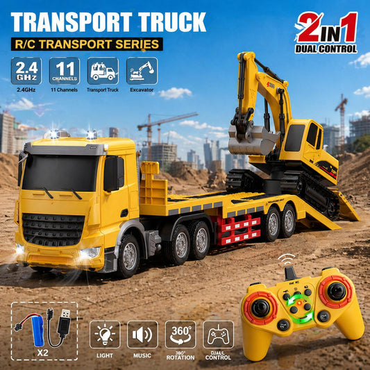 Children's Remote-Controlled Construction Vehicle Toy, Realistic Electric Simulation Model Car, Maneuverable Construction Vehicle, Birthday And Festival Educational Gift
