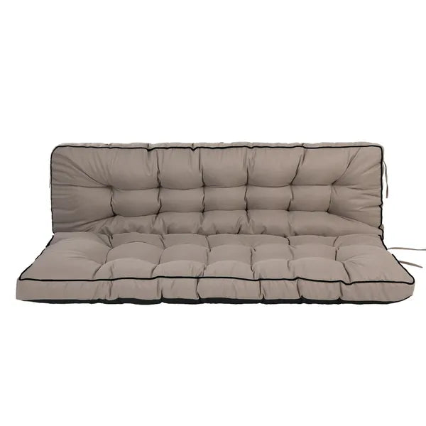 Outdoor Swing Cushions 55 Inch, Waterproof 4' Thick Porch Swing Cushion Replacement With Backrest And Ties, Comfortable 2-3 Seat Pation Swing Pad For Backyard, Garden, Lawn, Outdoor Furniture