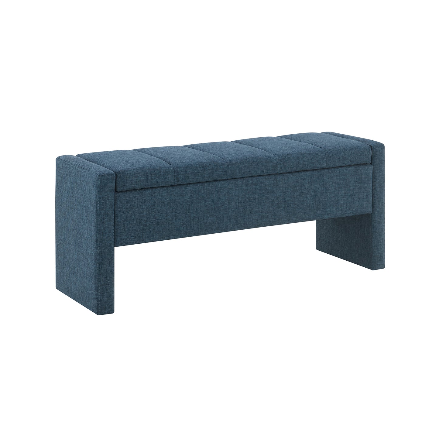 Modern Bed End Bench With Storage,Upholstered Large Foot Rest Stool, Comfy Window Vanity Bench For Living Room,Bedroom,Dorm,Coffee Table,Linen Navy Blue
