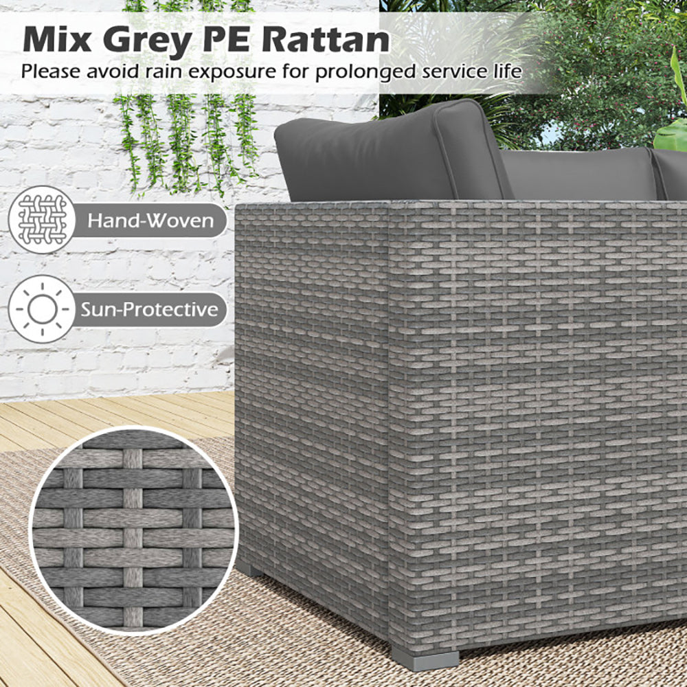 3 Pieces Patio Sectional Sofa Set PE Rattan Modular Couch Furniture Set With Soft Cushions Accommodates Up To 400 Lbs For The Patio, Garden, Poolside And More