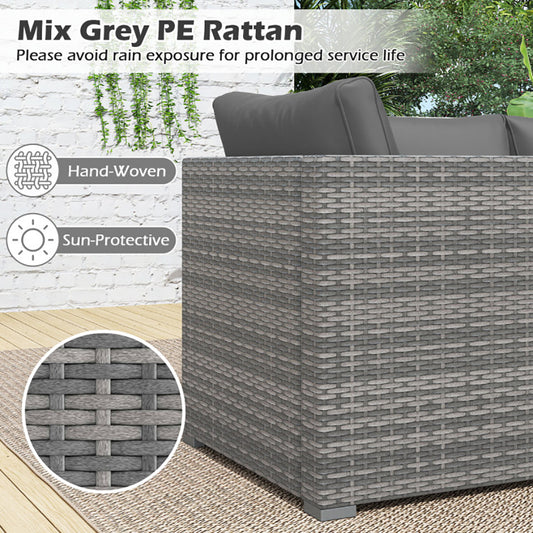 3 Pieces Patio Sectional Sofa Set PE Rattan Modular Couch Furniture Set With Soft Cushions Accommodates Up To 400 Lbs For The Patio, Garden, Poolside And More
