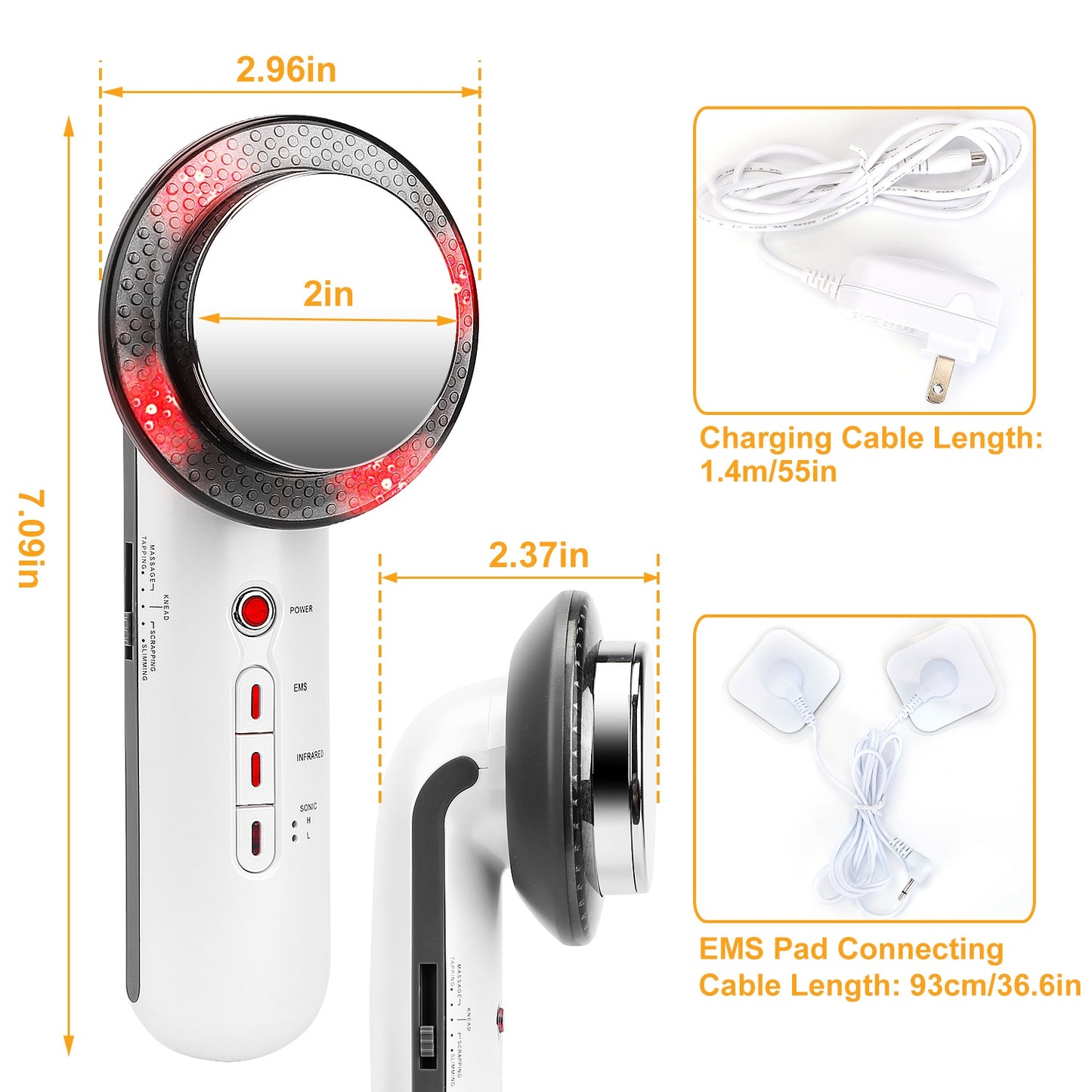 1Pc Ultrasonic Body Shaping Machine 3 In 1 Multifunctional EMS Infrared Massager Fat Remover For Belly Waist Leg Arm Skincare