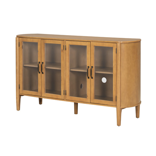 Storage Cabinet At The Entrance To The Living And Dining Room, Large Size, 4 Doors, Stylish Style, Natural