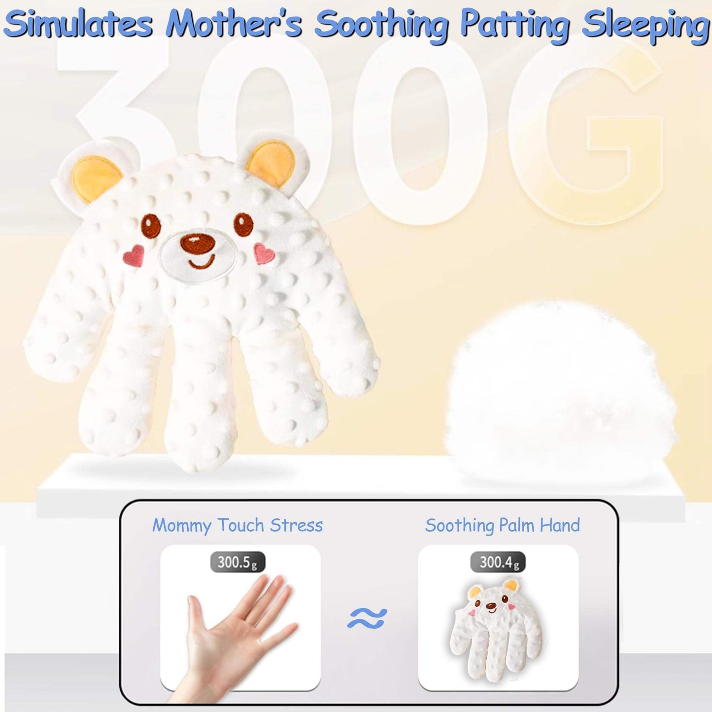 Electric Automatic Patting Device,Cute Baby Soothing Palm,Newborn Hand Gloves,Electric Baby Hand Pillow,Sleep Plush Animal Toy