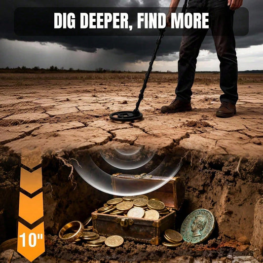 High-Precision Professional Adult Metal Detector, 4 Modes, 10 Inch IPX7 Waterproof Probe, LCD Display Complete Treasure Hunt Kit Including Earphones, Carrying Bag And Shovel.
