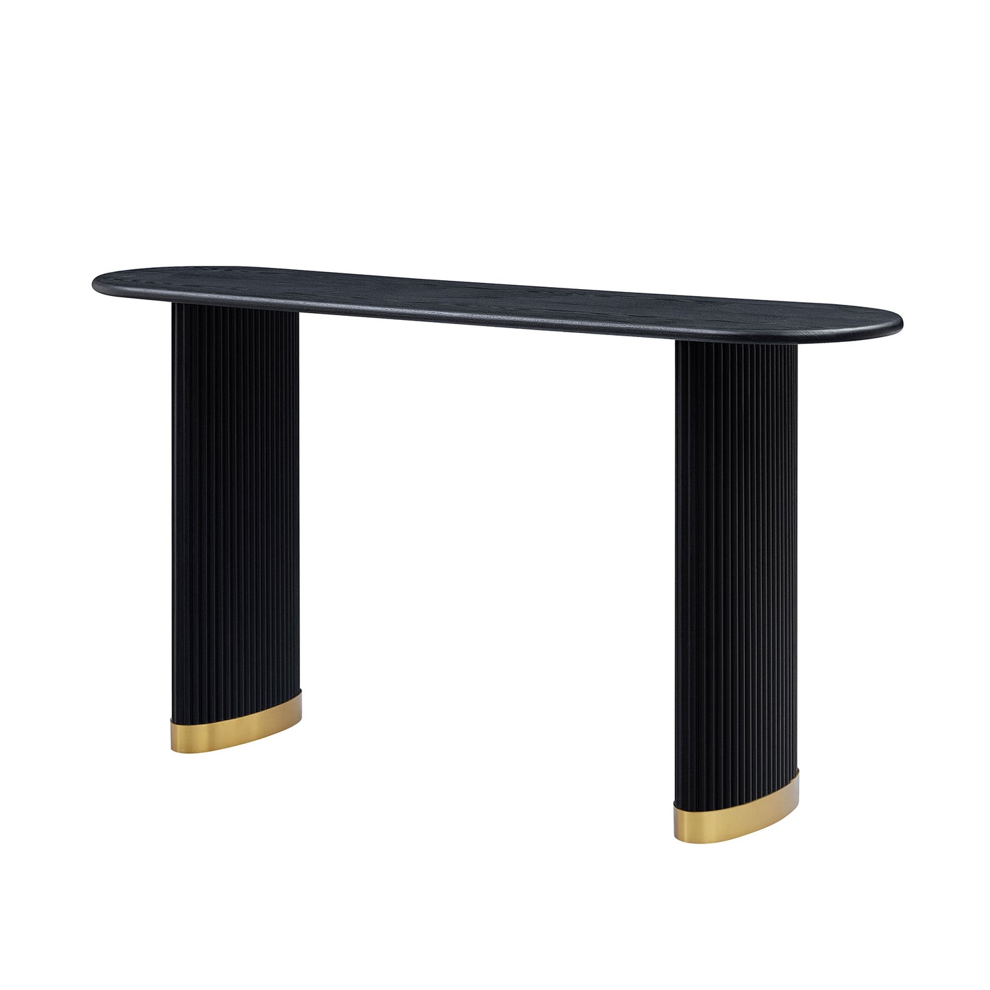 Length 59.1 Inch Entryway Table For Living Room,Narrow Console Table With Unique Stainless Steel Legs Design, Modern Design MDF Sofa Table Entrance Table For Hallway, Entrance,Apartment,Black