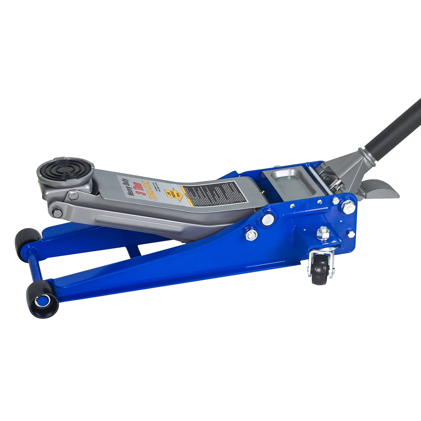 3T Heavy Duty Horizontal Double Floor Jack With Foot Pedal,and Steel Racing Floor Jack With Dual Piston Quick Lift Pump,3 Ton 6 600 Lb Capacity,Blue&Silver