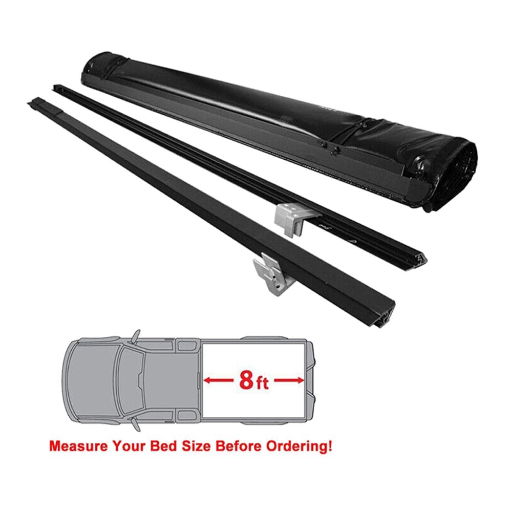 Fits 14-21 T Oyota Tundra Roll Up 8ft Long Bed Soft Lock Truck Bed T Onneau Cover--A86408-ADV-12-RT093